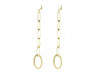 Long yellow gold earrings combining two sizes of vague and polished and matt finishes.