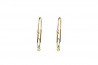 Pendientes tipo criolla oro amarillo y brillante con chatones colgante con brillante.