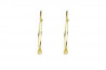 Yellow gold thread earring with a briocheta-cut citrine pendant, teardrop shape.