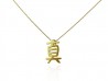 Yellow gold pendant with calligraphy Kanji symbol. "SHIN"