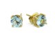 Gold earrings with blue topaz stone.