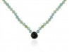 Aquamarine beads necklace with c. Silver smoke.