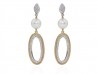 Pendientes de oro, perlas y brillantes.