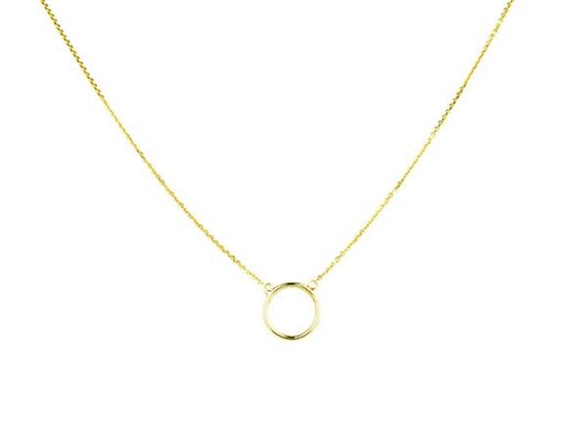 Chain with central circle in 750mm yellow gold.