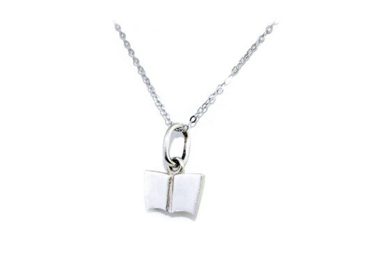 Silver book pendant