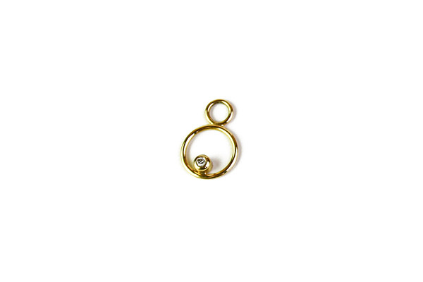Pareja de colgantes de oro amarillo y brillantes para pendientes formato criolla hasta 2mm de grosor.