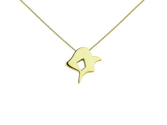Penjoll d'or groc amb símbol de cal·ligrafia Kanji. “CHIKARA”