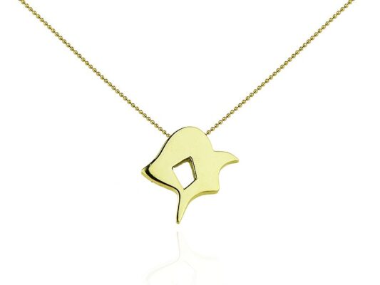 Penjoll d'or groc amb símbol de cal·ligrafia Kanji. “CHIKARA”