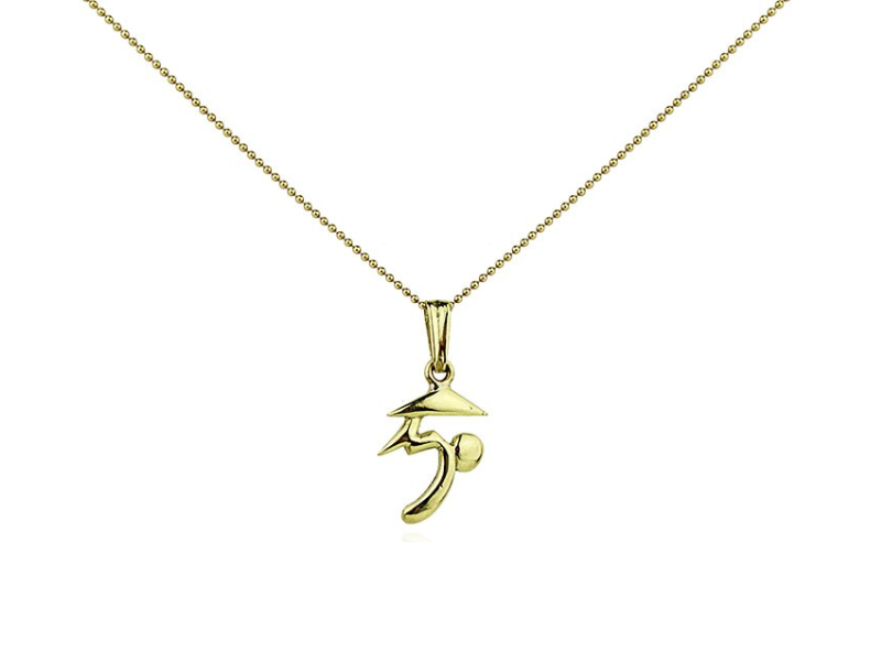 Yellow gold pendant with Kanji calligraphy symbol. “INOCHI” Yellow gold pendant with Kanji calligraphy symbol. “INOCHI”