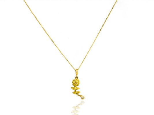 Rose gold and yellow pendant with a brilliant