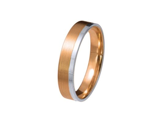 18K rose gold / white gold wedding band