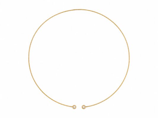 Colgante oro amarillo de 750mm con alma de titanio y 2 brillantes