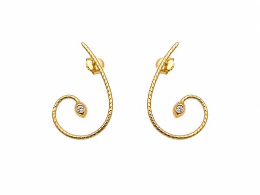 Pendientes de oro amarillo de 750 m/m con 2 brillantes naturales