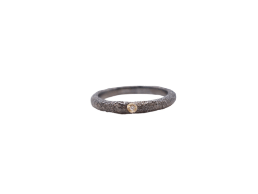 Oxidized and shiny silver ring.
