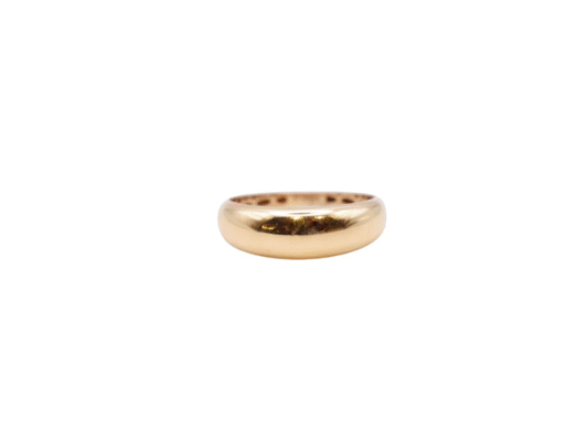 Yellow gold ring.