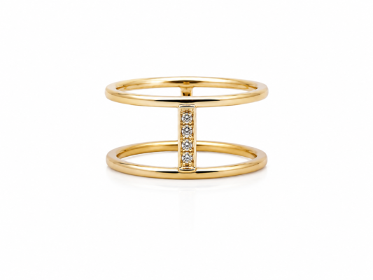 Between Us yellow gold and diamond ring.