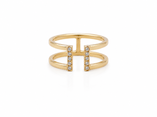 Yellow gold and diamond ring.