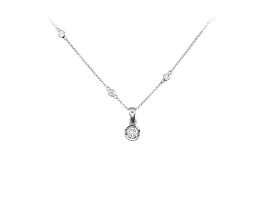 White gold and diamond chain and pendant.