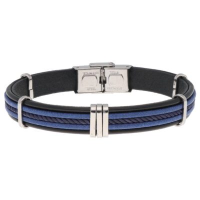 Pulsera acero y piel