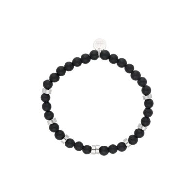 Pulsera acero y ónix mate