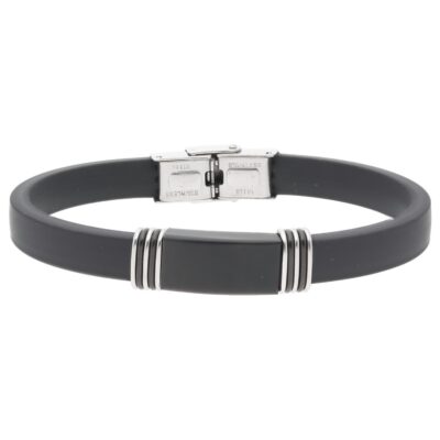 Pulsera caucho y acero