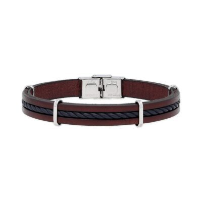 Pulsera de acero y piel