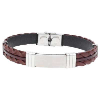 Pulsera acero y piel